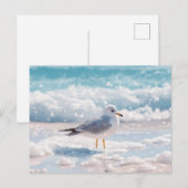 Zeeëend bij het strand Kustkunst ansichtkaart Briefkaart (Voorkant / Achterkant)