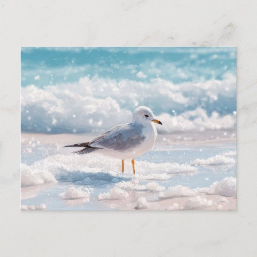 Zeeëend bij het strand Kustkunst ansichtkaart Briefkaart (Voorkant)
