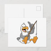 Zeeëend bij vissen met hengel briefkaart (Voorkant / Achterkant)