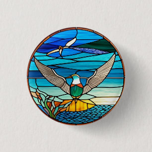 Zeeëend Boven Oceaan Ronde Button 3,2 Cm