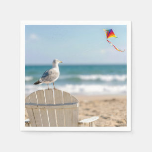 Zeeëend die een vlieger laat vliegen servet