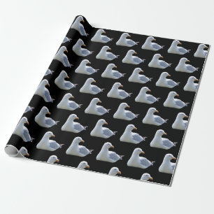 Zeeëend Legt Elegante Kust Zwart Neer Cadeaupapier
