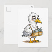 Zeeëend met krat vis op de kust briefkaart (Voorkant / Achterkant)