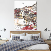 Zeeëend op de brug in Hythe Canvas Afdruk (Insitu (Slaapkamer))