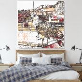 Zeeëend op de brug in Hythe Canvas Afdruk (Insitu (Slaapkamer))