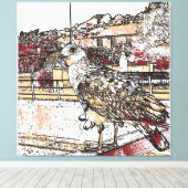 Zeeëend op de brug in Hythe Canvas Afdruk (Insitu (Houten vloer))