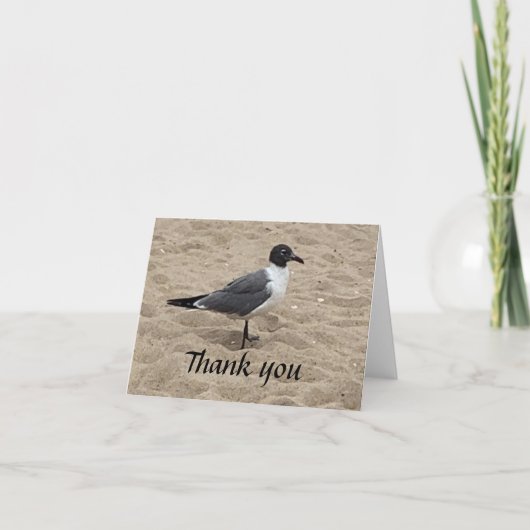 Zeeëend op het Strand in het Zand Bedankkaart (Voorkant)