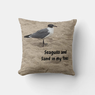 Zeeëend, Strandzand, Strandleven, Strandtafereel Kussen