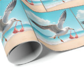 Zeeëend vliegt met bikinitop cadeaupapier (Rol Hoek)