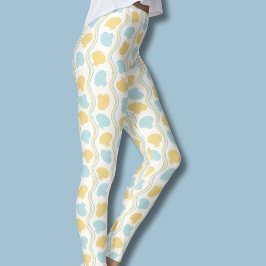 Zeeëgel en strandgolven Zomer Leggings