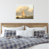 Zeeen aan de kust, met het Poster van de Spritsail Canvas Afdruk (Insitu (Slaapkamer))