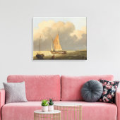 Zeeen aan de kust, met het Poster van de Spritsail Canvas Afdruk (Insitu (Woonkamer))