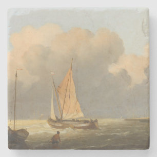 Zeeen aan de kust, met het Poster van de Spritsail Stenen Onderzetter