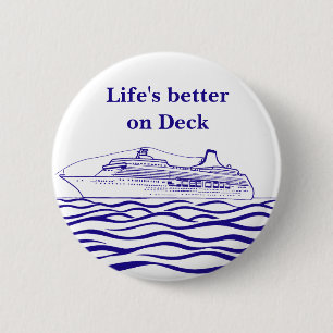 Zeeen benen bootcruiseschip zeilboot ronde button 5,7 cm