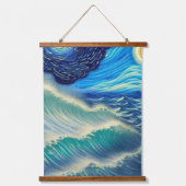Zeeen blauw in het motorlicht afschuiven hangend wandkleed (Voorkant)