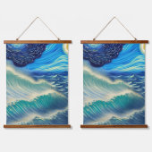 Zeeen blauw in het motorlicht afschuiven hangend wandkleed (Dubbel)