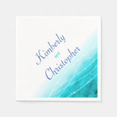 Zeeen blauw water, wit papier, inlegvel servetten (Voorkant)