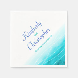 Zeeen blauw water, wit papier, inlegvel servetten