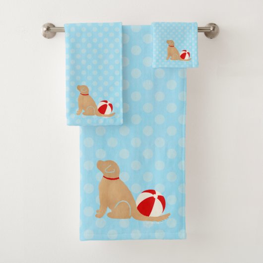 Zeeen de Dag Beach Honden Blue Towel Set Bad Handdoek (Insitu)
