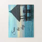 Zeeen de dag Beach Tiki Hut Jigzaag Puzzle Legpuzzel (Verticaal)