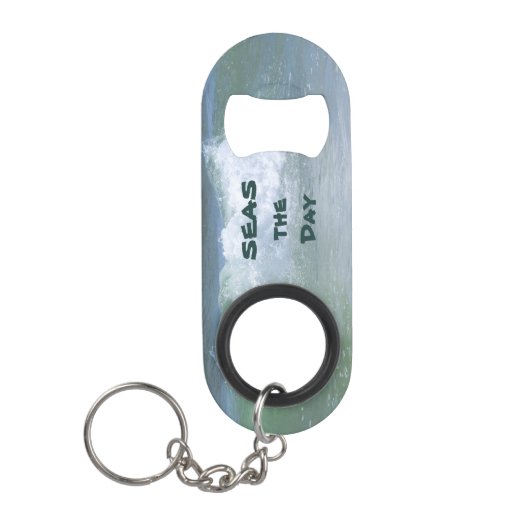 ZEEEN de Dag die Wave met Initialen breken Mini Flessenopener (Voorkant)