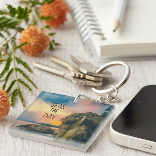 Zeeen de Dag Inspirerend Citaat AcrylSleutelhanger Sleutelhanger (Voorkant Rechts)