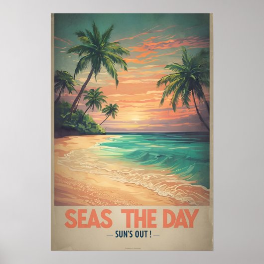 Zeeen de dag met Ocean Vibes Poster (Voorkant)