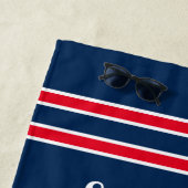 Zeeen de dag Nautisch anker blauw en rood douane Strandlaken (In situ)