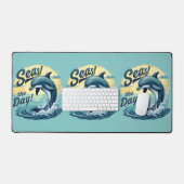 Zeeen de Dag Retro Dolfijn Oceaan Esthetisch Bureaumat (Keyboard & Muis)