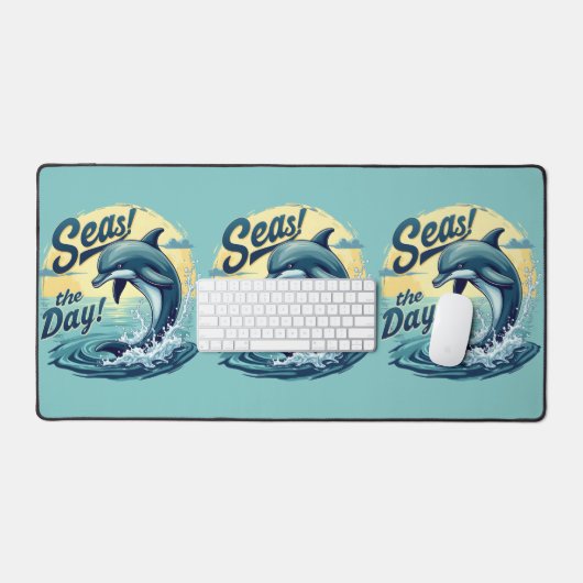 Zeeen de Dag Retro Dolfijn Oceaan Esthetisch Bureaumat (Keyboard & Muis)