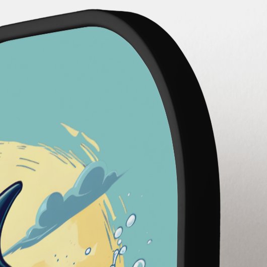 Zeeen de Dag Retro Dolfijn Oceaan Esthetisch Pickleball Paddle (Links Detail)