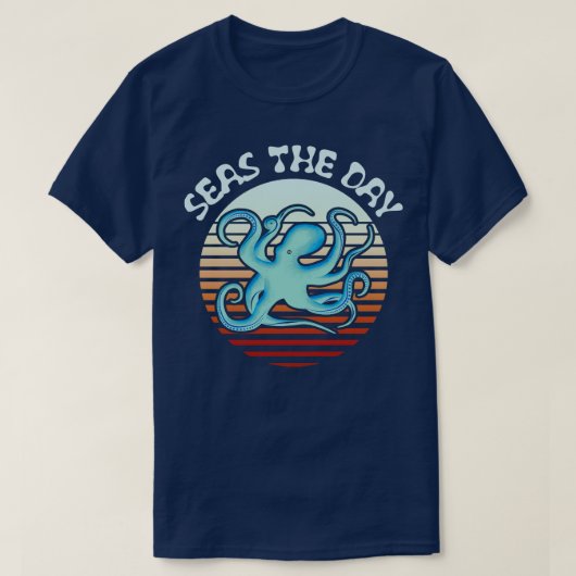 Zeeen de dag retro octopus t-shirt (Design voorkant)