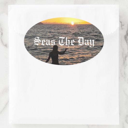 Zeeen de dag Sticker (Tas)