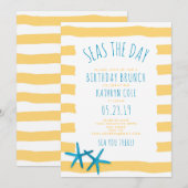 Zeeen De Dag Strand Verjaardag Brunch Kaart (Voorkant / Achterkant)