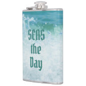 ZEEEN de Dag van de Golven van de Oceaan Heupfles (Links)