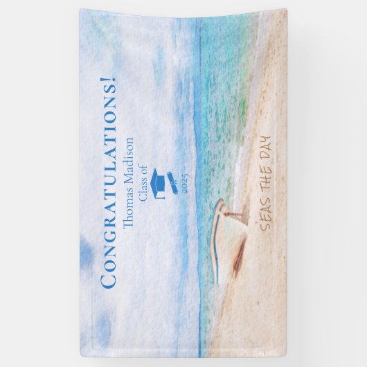 Zeeen De dag Vist Afstuderen Spandoek (Verticaal)