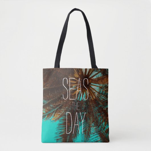 Zeeen De dagstrand bomen Tote Bag (Voorkant)