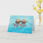 Zeeen die de Valentijnsdag van handen vasthouden Kaart (Gele Bloem)