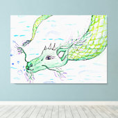 Zeeen drakenkunst Uitgerekt canvas Print (Insitu (Houten vloer))