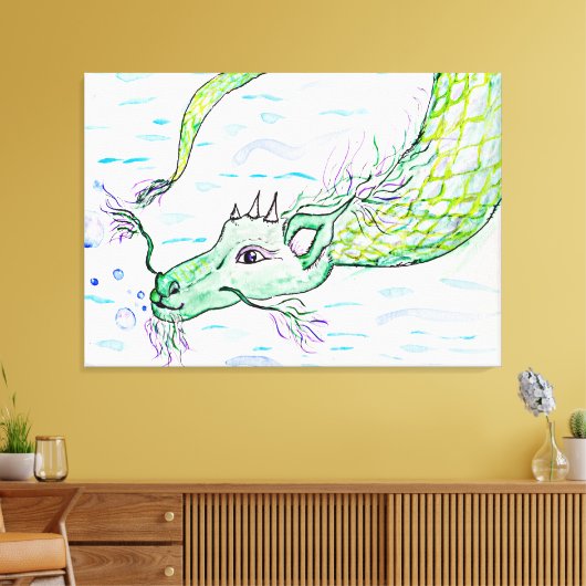 Zeeen drakenkunst Uitgerekt canvas Print (Insitu (Woonkamer))