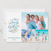 ZEEEN EN GREETTEN Kustkerstfoto's collage Feestdagenkaart (Voorkant)