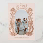 Zeeën en groet Oceaan Zeeleven Boog Fotolijstje Folie Feestdagenkaart (Voorkant)