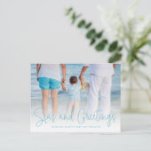 Zeeen en groeten Aqua Vacation Feestdagenkaart (Staand voorkant)