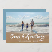 Zeeen en groeten |Beach foto Feestdagenkaart (Voorkant / Achterkant)