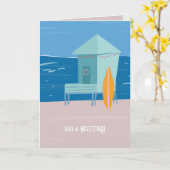 Zeeen en groeten Beachy Holiday Greetcard Kaart (Gele Bloem)