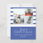 Zeeen en groeten Blauw 3 Foto met Kerstmis (Voorkant)