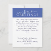 Zeeen en groeten Blauw 3 Foto met Kerstmis (Achterkant)