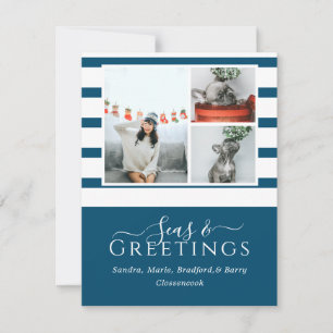 Zeeen en groeten Blauw 3 Foto met Kerstmis