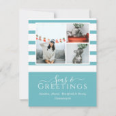 Zeeen en groeten Blauwgroen Blauw 3 Foto kerstmis (Voorkant)