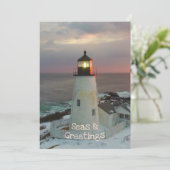 Zeeen en groeten Blush-kerstvuurtoren Kaart (Staand voorkant)